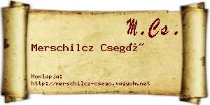 Merschilcz Csegő névjegykártya